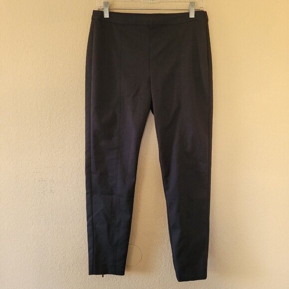 St. John Collection Ankle Zip Black Slim High Rise Pants Size 6 Preppy Office - Picture 1 of 9